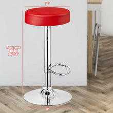 Load image into Gallery viewer, 1 PC Round Bar Stool Adjustable Swivel Pub Chair-Red