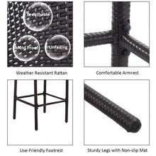 Load image into Gallery viewer, 2 pcs Outdoor Rattan Set High Chairs