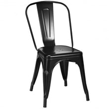 Load image into Gallery viewer, Set of 4 Dining Side Stackable Cafe Metal Chairs-Black