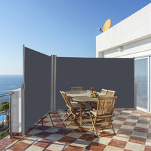 Load image into Gallery viewer, 237" x 63" Patio Retractable Double Folding Side Awning Screen Divider