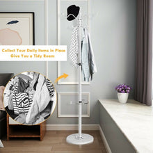 Load image into Gallery viewer, 15 Hooks 70" Metal Coat Hat Jacket Stand Tree Holder Hanger Rack w/ Marble Base