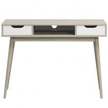 Load image into Gallery viewer, Stylish Computer Desk Workstation with 2 Drawers and Solid Wood Legs-Oak