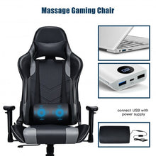 Load image into Gallery viewer, Massage Gaming Recliner with Lumbar Support-Black