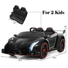 Load image into Gallery viewer, 12V 2-Seater Licensed Lamborghini Kids Ride On Car w/ RC & Swing Function-Black