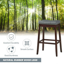 Load image into Gallery viewer, 29�Set of 2 Nailhead Saddle Bar Stools -Coffee