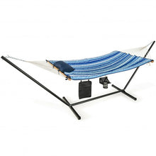 Load image into Gallery viewer, Hammock Chair Stand Set Cotton Swing with Pillow Cup Holder Indoor Outdoor