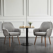 Load image into Gallery viewer, Set of 2 Fabric Upholstered Accent Chairs with Wooden Legs-Gray