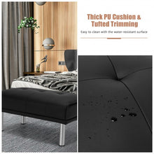 Load image into Gallery viewer, Ottoman Footrest Stool PU Leather Seat with Metal Legs-Black