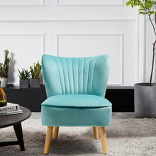 Load image into Gallery viewer, Armless Accent Chair Modern Velvet Leisure Chair-Green