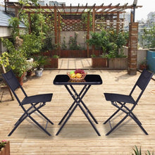 Load image into Gallery viewer, Outdoor Patio 3 Pieces Folding Square Table And Chair Suit Set