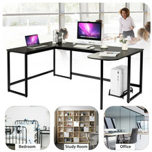 Load image into Gallery viewer, 79" U-Shaped Computer Desk with CPU Stand for Home Office -Black