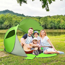 Load image into Gallery viewer, Pop Up Beach Tent Anti-UV UPF 50+ Portable Sun Shelter for 3-4 Person-Green
