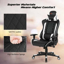 Load image into Gallery viewer, Massage Gaming Chair with Lumbar Support and Headrest-White