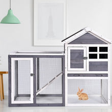 Load image into Gallery viewer, Outdoor Wooden Rabbit hutch-Gray