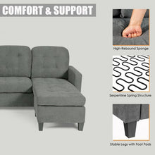 Load image into Gallery viewer, Convertible L-shaped Sectional Sofa Couch with Massage Cushion-Dark Gray