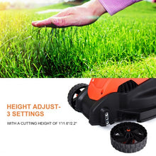 Load image into Gallery viewer, 14" Electric Push Lawn Corded Mower with Grass Bag-Red