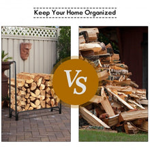 Load image into Gallery viewer, 4 Feet Outdoor Steel Firewood Log Rack