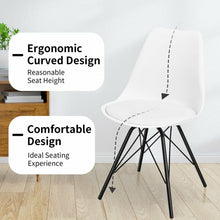 Load image into Gallery viewer, Set of 2 Mid Century Modern Side Chairs with PU Seat-White