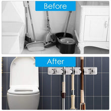 Load image into Gallery viewer, Wall-mounted Mop Holder Hanger with 5 Positions -Dark Gray