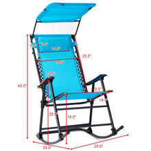 Load image into Gallery viewer, Zero Gravity Folding Rocking Chair Rocker Porch-Navy
