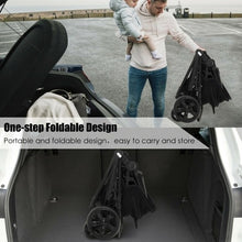 Load image into Gallery viewer, Foldable High Landscape Baby Stroller with Reversible Reclining Seat-Black