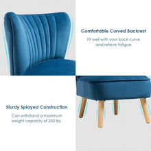 Load image into Gallery viewer, Armless Accent Chair Modern Velvet Leisure Chair-Blue