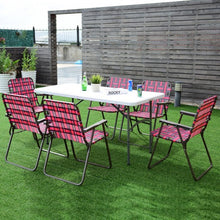 Load image into Gallery viewer, 6 pcs Folding Beach Chair Camping Lawn Webbing Chair-Red