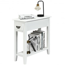 Load image into Gallery viewer, 2 Tier End Bedside Sofa Side Table Narrow Nightstand-White