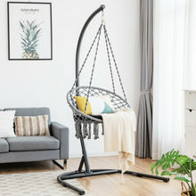 Load image into Gallery viewer, Macrame Cushioned Hanging Swing Hammock Chair-Gray