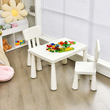 Load image into Gallery viewer, 3-Piece Toddler Multi Activity Play Dining Study Kids Table and Chair Set-White