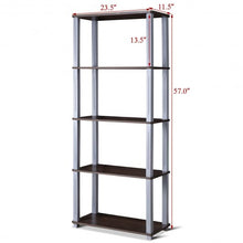 Load image into Gallery viewer, 5-Tier Multi-Functional Storage Shelves Rack Display Bookcase-Coffee