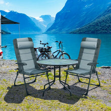 Load image into Gallery viewer, Set of 2 Patiojoy Patio Folding Dining Chair with Ottoman Set Recliner Adjustable-Gray
