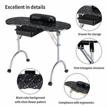 Load image into Gallery viewer, Manicure Nail Table Portable Station Desk Spa Beauty Salon Equipment Color-Black
