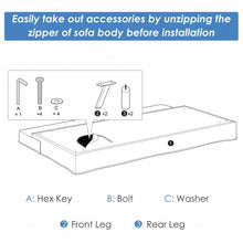 Load image into Gallery viewer, Convertible Futon Sofa Bed Adjustable Sleeper with Stainless Steel Legs