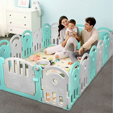 Load image into Gallery viewer, 18-Panel Baby Playpen with Music Box & Basketball Hoop-Gray