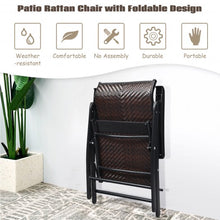 Load image into Gallery viewer, 2 Piece Patio Rattan Folding Reclining Chair