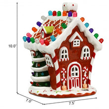 Load image into Gallery viewer, Hand-Painted Ceramic Christmas House with 44 Multicolored Lights