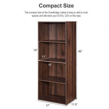 Load image into Gallery viewer, 4 Tier Open Shelf Storage Display Cabinet-Walnut