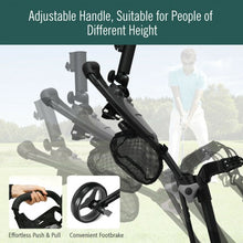 Load image into Gallery viewer, Folding 3 Wheels Golf Push Cart with Brake Scoreboard Adjustable Handle-Gray