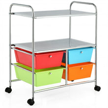 Load image into Gallery viewer, 4 Drawers Shelves Rolling Storage Cart Rack-Multicolor