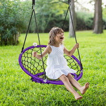 Load image into Gallery viewer, Net Hanging Swing Chair with Adjustable Hanging Ropes-Purple