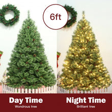 Load image into Gallery viewer, 6 ft Pre-Lit PVC Artificial Carolina Pine Tree with LED Lights
