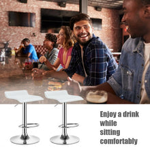 Load image into Gallery viewer, Set of 2 Adjustable PU Leather Backless Bar Stools-White