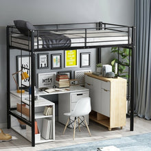 Load image into Gallery viewer, Twin Loft Bed Metal Bunk Ladder Beds for Bedroom Dorm-Black