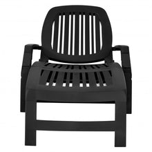 Load image into Gallery viewer, Adjustable Patio Sun Lounger with Weather Resistant Wheels-Black