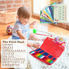 Load image into Gallery viewer, 25 Notes Kids Glockenspiel Chromatic Metal Xylophone-Red