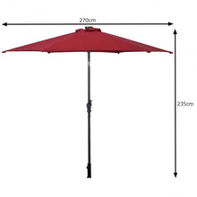 Load image into Gallery viewer, 9FT Patio Solar Umbrella LED Patio Market Steel Tilt W/ Crank Outdoor New-Burgundy