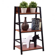 Load image into Gallery viewer, 3-Tier Home Office Ladder Shelf Bookshelf Plant Display Stand Storage Shelves