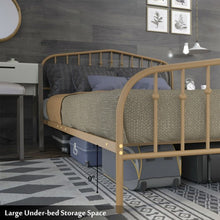 Load image into Gallery viewer, Queen Size Metal Bed Frame Steel Slat Platform-Brown