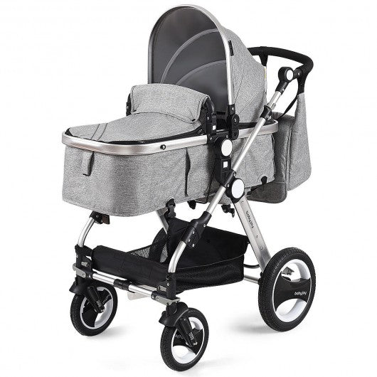 Folding Aluminum Baby Stroller Baby Jogger with Diaper Bag-Gray BB5543GR
